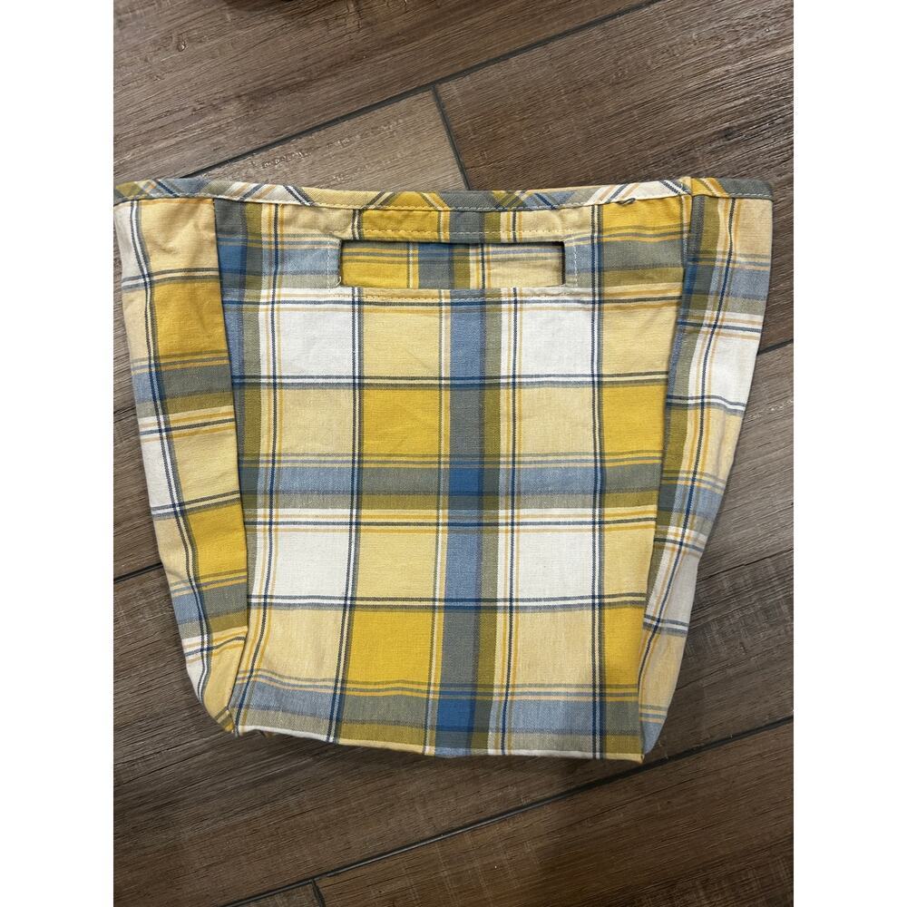 Longaberger Tall Key Basket CORNFLOWER PLAID Liner for Over the edge